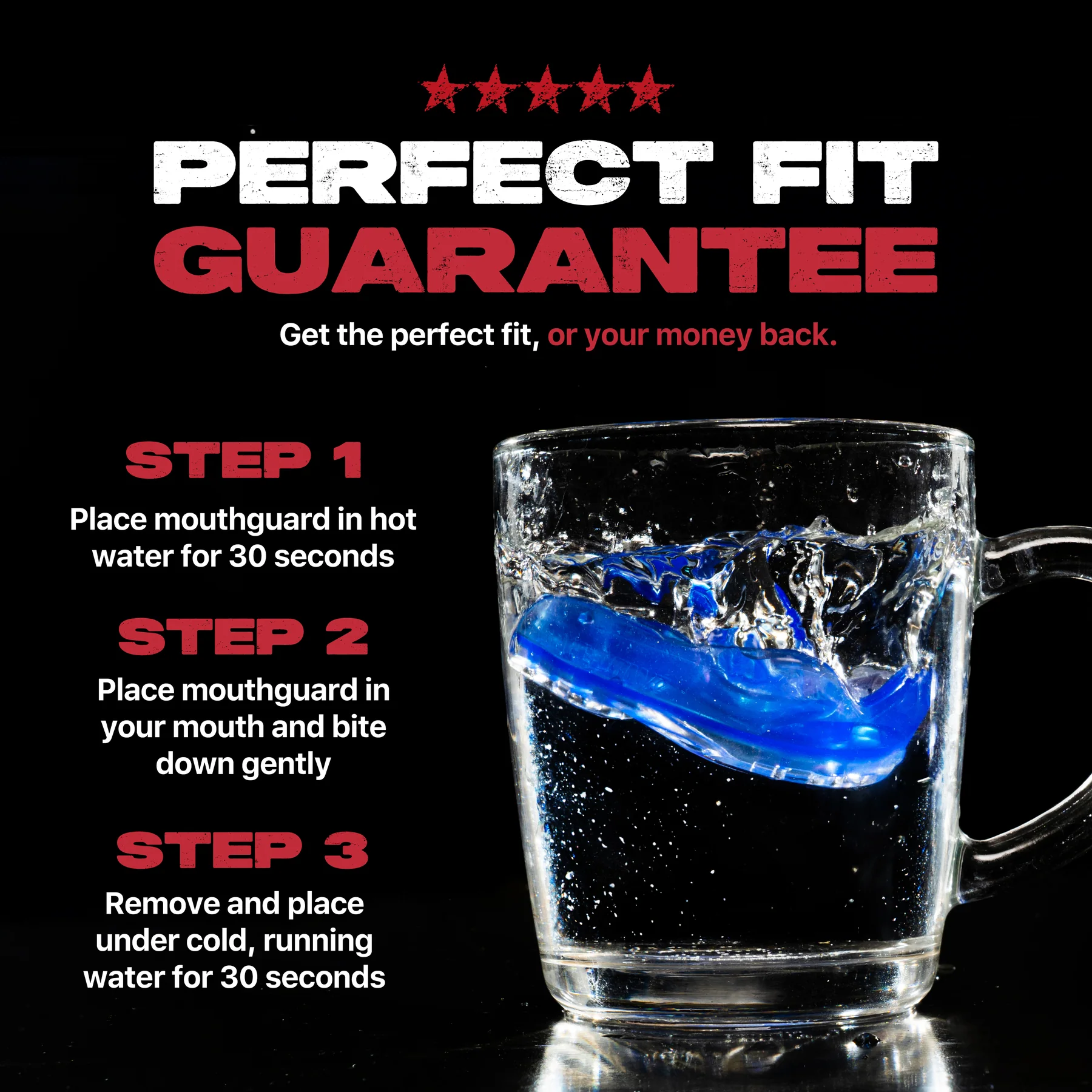 A glass of water with a Safejawz Extro Series Protection Mouthguard - Ice by Safejawz in it.