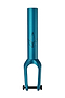 The Blunt Envy SOB V3 SCS/HIC Stunt Scooter Fork in teal features a geometric logo engraved on its cylindrical section, crafted for seamless compatibility with HIC scooter systems. The fork is displayed against a plain white background.