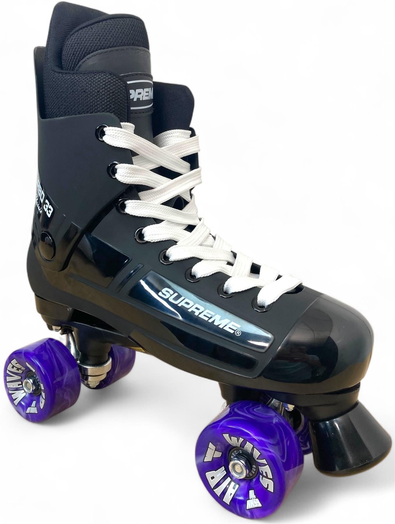 Supreme Turbo 33 Nylon Quad Roller Skates - Black / Purple Swirl