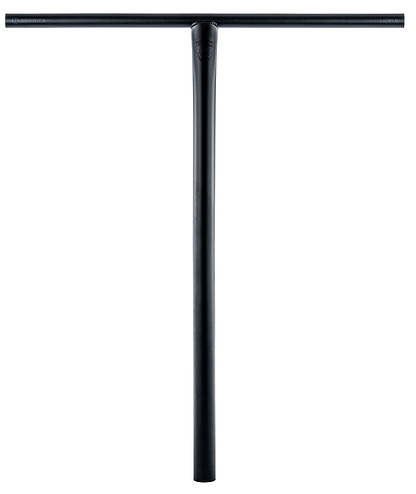 The Ethic DTC Tenacity V2 Steel Oversized HIC Stunt Scooter T-Bars in black (770mm x 600mm) by Ethic are centered on a plain white background.