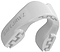 The Safejawz Intro Series Protection Mouthguard - White by Safejawz features grooved edges, a curved shape for comfort and jaw stability, and "SAFEJAWZ" embossed on the side.