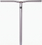 The Legacy Chromo Lite Steel Oversized HIC/SCS Stunt Scooter Bars (Raw, 680mm x 610mm) feature a clean T-shaped chromoly steel design with a small black logo near the top center and come gripless.