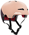 The REKD Elite 2.0 Skate/Scooter Helmet in Peach/Purple features black adjustable straps, red inner padding, ventilation holes, and a white REKD logo. This certified helmet is stylish and safe for any ride.