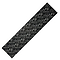 A black ruler adorned with white sketches of DJ equipment, musical notes, and music-themed designs gives off a vibe similar to Root Industries' Stunt Scooter Griptape - Tube Station. The prominent display of "ROOT" across the ruler signifies its premium materials set against a crisp white background.