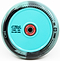 Close-up of the CORE CB1 110mm Nylon Stunt Scooter Wheel in Black/Teal, featuring a hollow core, red bearing, and glossy finish—ideal for beginner riders.