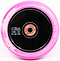 A close-up of the CORE CB1 110mm Nylon Stunt Scooter Wheel in white/pink, featuring a black hollow core and red bearing—perfect for beginners. Text on the wheel includes "CORE," "CB1," and "110mm / 88A Hollow Core.