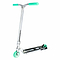 Introducing the CORE SL2 Complete Stunt Scooter in Chrome/Teal, a top-tier product by CORE. This sleek scooter boasts turquoise grips and wheels, coupled with a T-shaped handlebar and a black-and-silver deck, specifically designed for riding and performing stunts. Its lightweight yet durable construction provides a modern and stylish look, making it perfect for both amateurs and professionals.