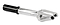 The Ethic DTC Merrow V3 IHC Stunt Scooter Fork in raw silver is a lightweight, machined 7075 aluminium fork with two wheel prongs and a black compression cap, shown on a white background.