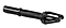 The Ethic DTC Merrow V3 IHC Stunt Scooter Fork in black is crafted from 7075 aluminium, features a smooth cylindrical tube with an open, angular pronged end and branded "MERROW III" and "ETHIC DTC" on the side—one of the lightest forks available.