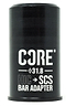 CORE's black oversized scooter bar adapter seamlessly connects HIC bars, featuring a cylindrical design with "CORE HIC To SCS Oversized Scooter Bar Adapter" in white text.