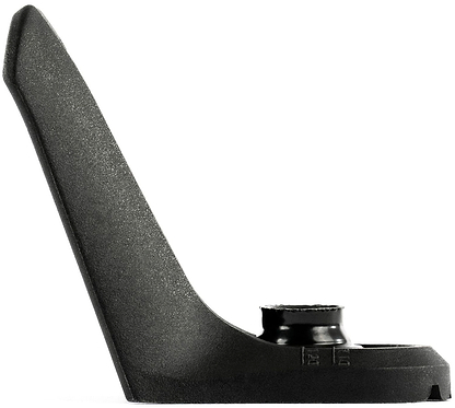 The Ethic DTC Stunt Scooter 8 STD Fender V2 - Black is a wedge-shaped, durable nylon flex fender with a round base and angled arm, featuring a textured surface. Photographed on a white background. Brand: Ethic DTC.