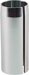 A metallic cylindrical object with a vertical slit, resembling the Universal Scooter IHC Compression Shim - 60mm by Universal, displayed on a white background.