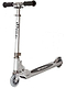 The JD Bug Original Street MS130B, a lightweight kids' foldable kick scooter, features a sleek matt silver frame with black handlebars and deck. Easily portable with two wheels, "JD Bug" is prominently displayed on the stem and deck.