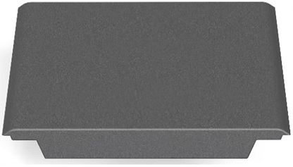 A gray, rectangular plastic cover with a smooth, slightly raised top and flared edges, resembling the CORE Mini Funbox Ramp Set – 2 Kickers & Flat Deck by CORE, viewed from an angle showing both the top and one side.