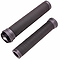 Two ODI Longneck SLX Graphite stunt scooter grips, featuring a black ribbed texture and branded end caps, offer a cylindrical design that focuses on comfort and grip enhancement.