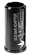 The Blunt Envy SCS Scooter Bar Adapter - Oversized is a stylish black cylindrical adapter with white text designed for converting bar systems. It fits seamlessly onto HIC bars or oversized internal diameter bars and includes a detailed illustration showing the adapter securely attached to any compatible bar.