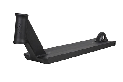 The Native Stem Black Stunt Scooter Deck, measuring 4.75" x 19.5", is perfect for beginner riders and features a handle, sleek design, textured grip area, and reinforced rear that make it ideal for street riding.