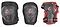 Introducing the Zycom Child Combo Skate Protection Pad Set in Black and Red. This set includes a pair of black knee pads and a red and black wrist guard, all featuring durable EVA foam padding. The adjustable Velcro straps offer a snug fit, while the bold red "zycom" logo adds a stylish touch.