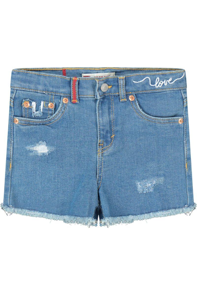 מכנסי ג'ינס LEVI'S קצרים קרעים לילדות