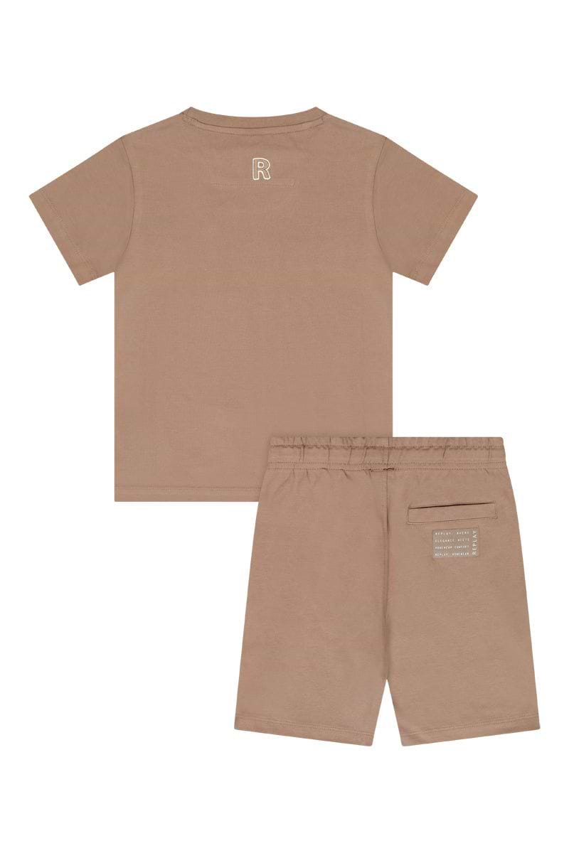 חליפת טריקו REPLAY לוגו מותג באמצע לילדים Brown / 2Y