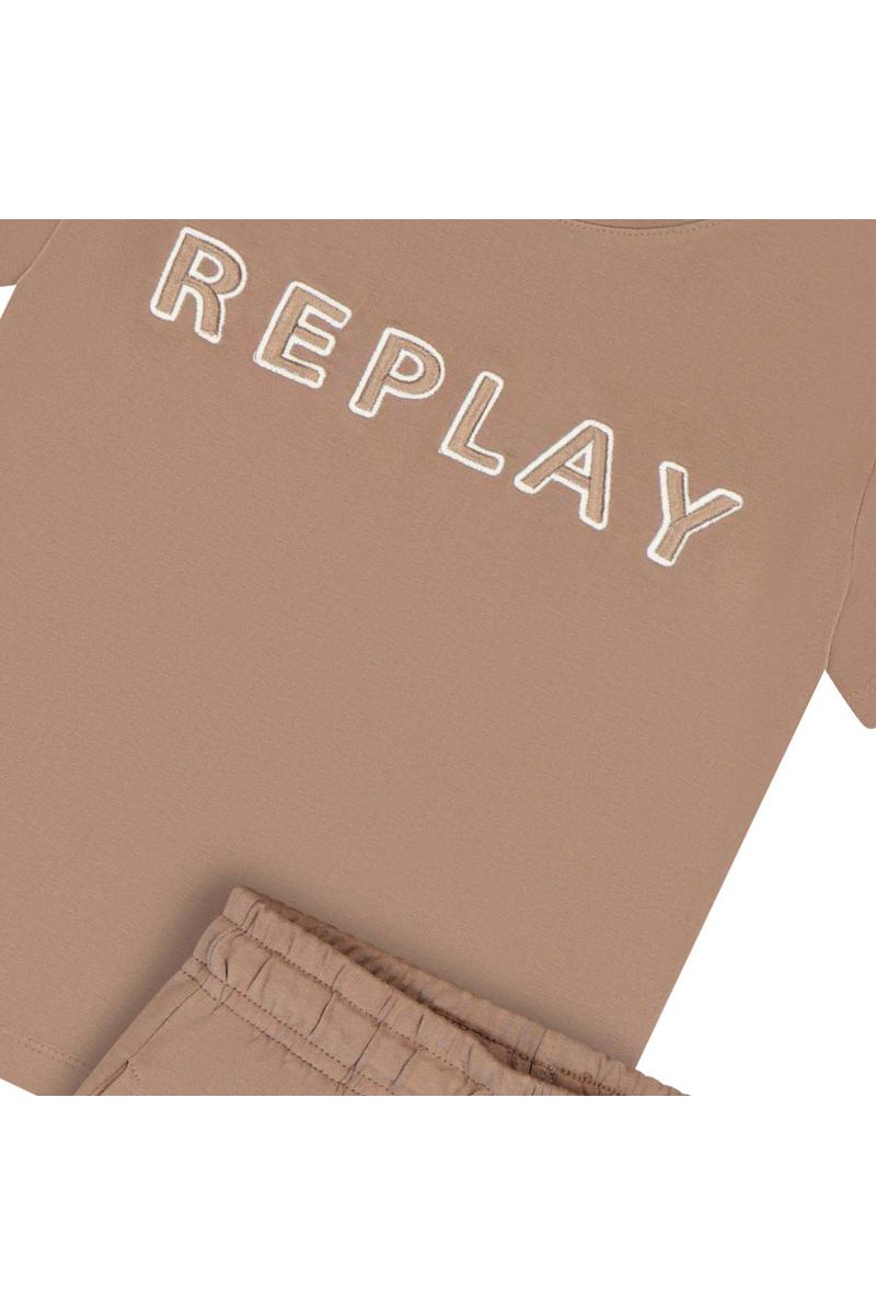 חליפת טריקו REPLAY לוגו מותג באמצע לילדים Brown / 2Y