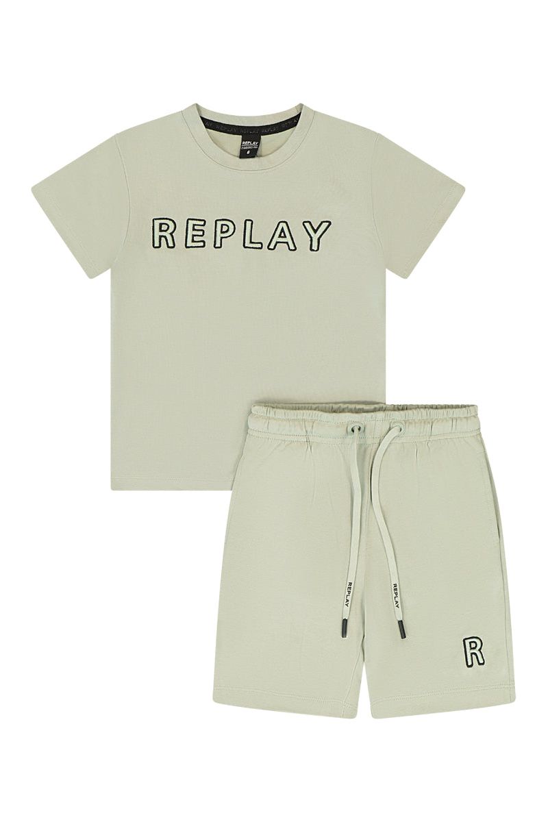 חליפת טריקו REPLAY לוגו מותג באמצע לילדים Green / 2Y