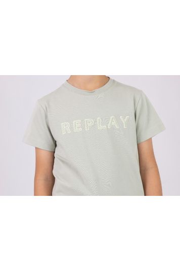 חליפת טריקו REPLAY לוגו מותג באמצע לילדים Green / 2Y