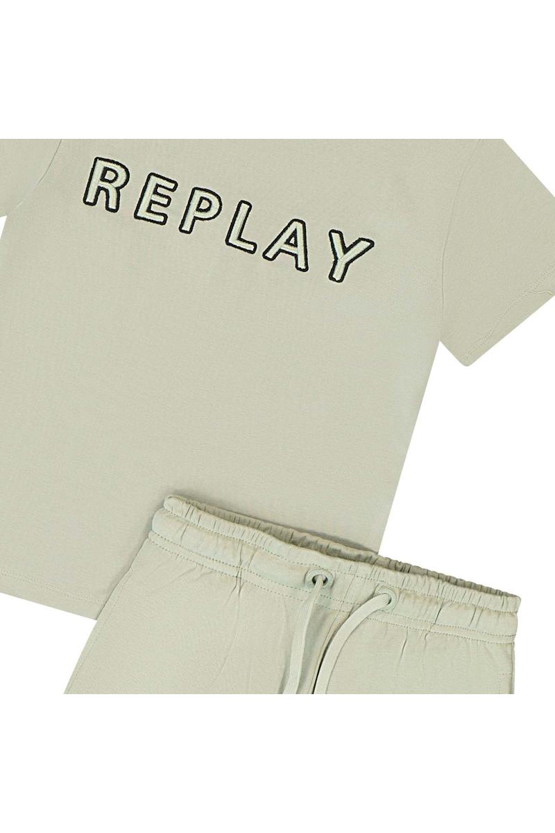חליפת טריקו REPLAY לוגו מותג באמצע לילדים Green / 2Y
