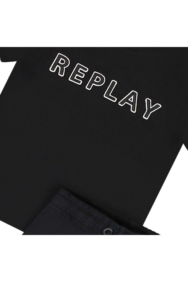 חליפת טריקו REPLAY לוגו מותג באמצע לילדים Black / 2Y