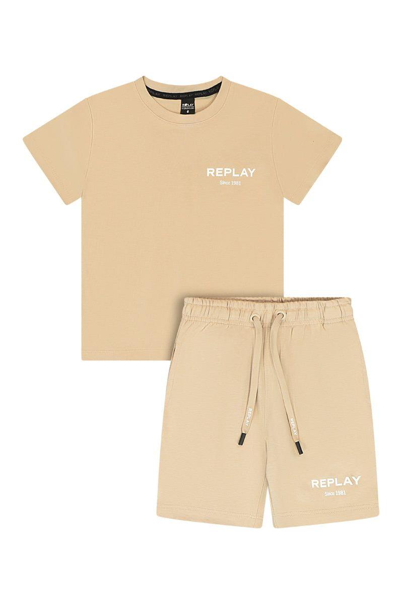 חליפת טריקו REPLAY הדפס לוגו מותג בגב לילדים White / 2Y