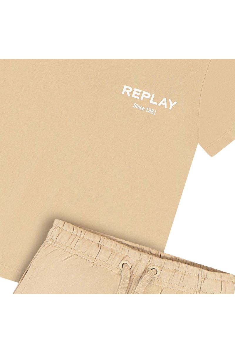 חליפת טריקו REPLAY הדפס לוגו מותג בגב לילדים White / 2Y