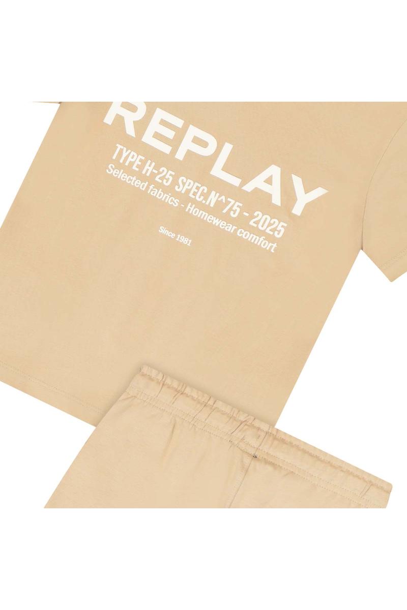 חליפת טריקו REPLAY הדפס לוגו מותג בגב לילדים White / 2Y