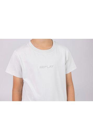 חליפת טריקו REPLAY הדפס לוגו מותג בגב לילדים Gray / 2Y