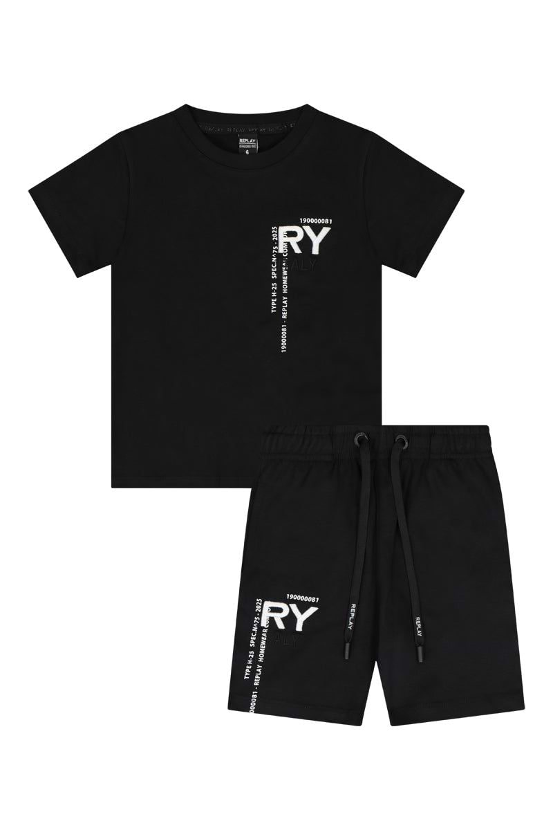 חליפת טריקו REPLAY לוגו RY- ITALY בצד לילדים Black / 2Y