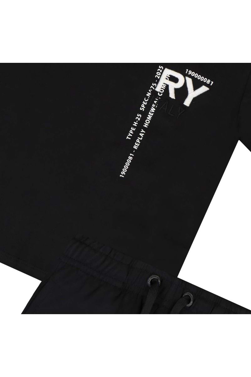 חליפת טריקו REPLAY לוגו RY- ITALY בצד לילדים Black / 2Y
