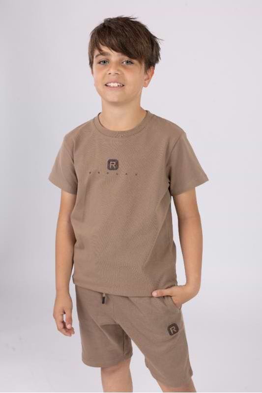 חליפת טריקו REPLAY לוגו מותג בגב לאורך לילדים Brown / 2Y