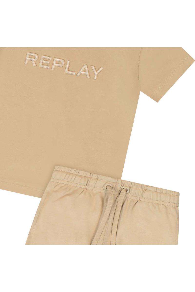 חליפת טריקו REPLAY ממותגת באמצע לילדים White / 2Y
