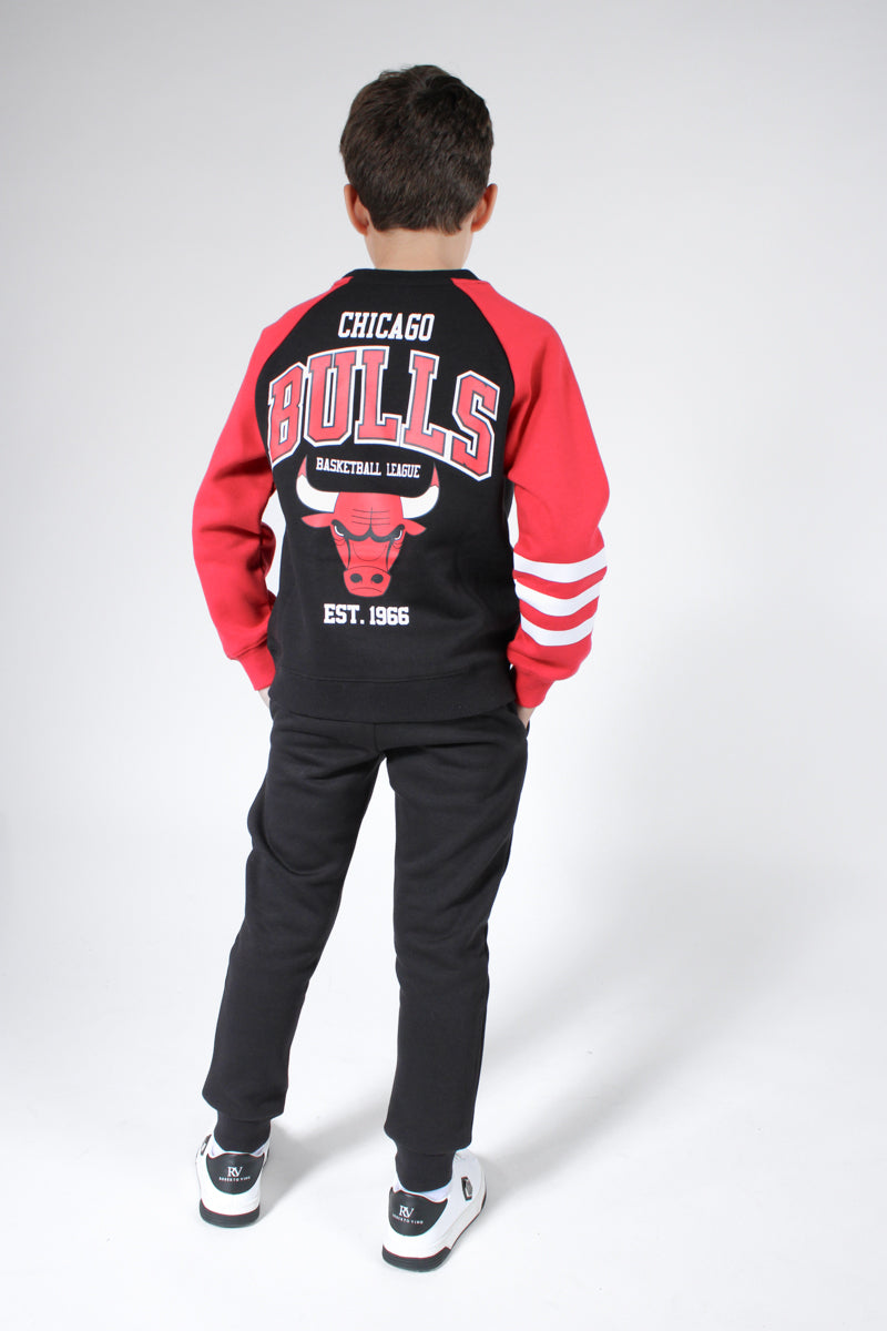 חליפת טרנינג NAMES CHICAGO BULLS הדפס שור באמצע לילדים