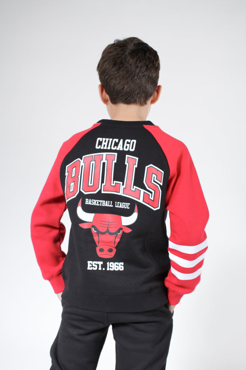 חליפת טרנינג NAMES CHICAGO BULLS הדפס שור באמצע לילדים