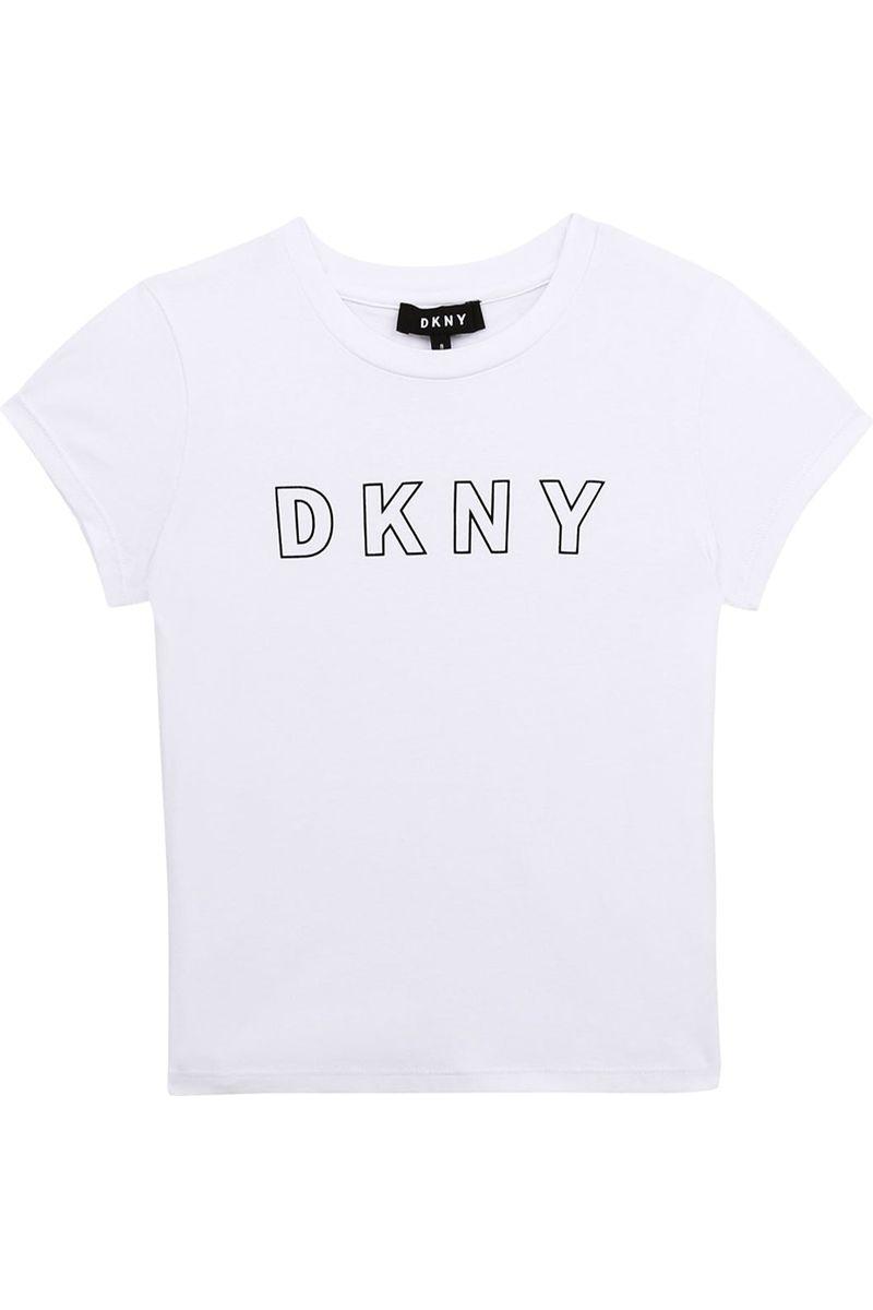 חולצת טישירט DKNY לוגו מותג באמצע לילדות