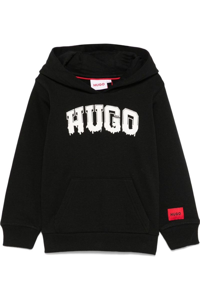קפוצ'ון HUGO כיס לוגו מודפס לילדים