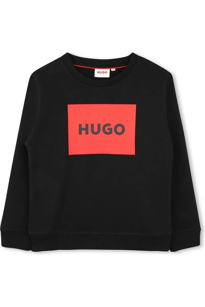 סווטשירט HUGO הדפס לוגו ריבוע לילדים