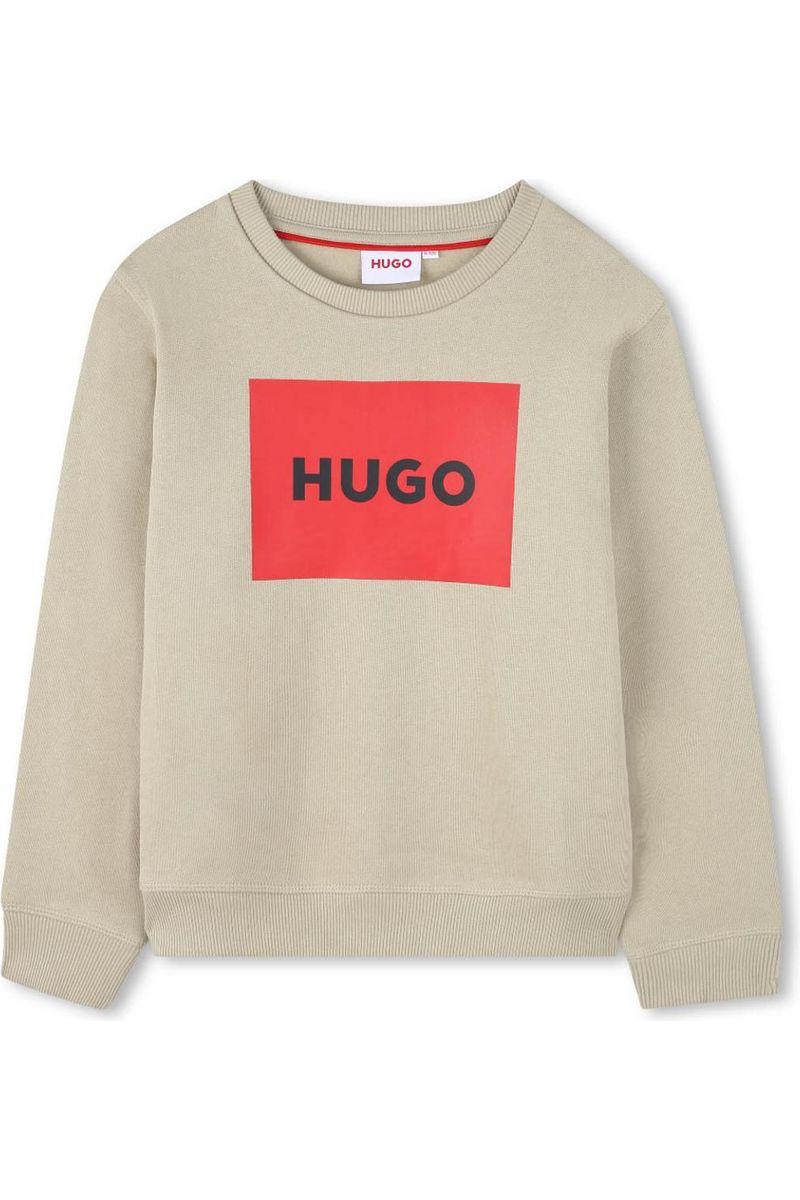 סווטשירט HUGO הדפס לוגו ריבוע לילדים