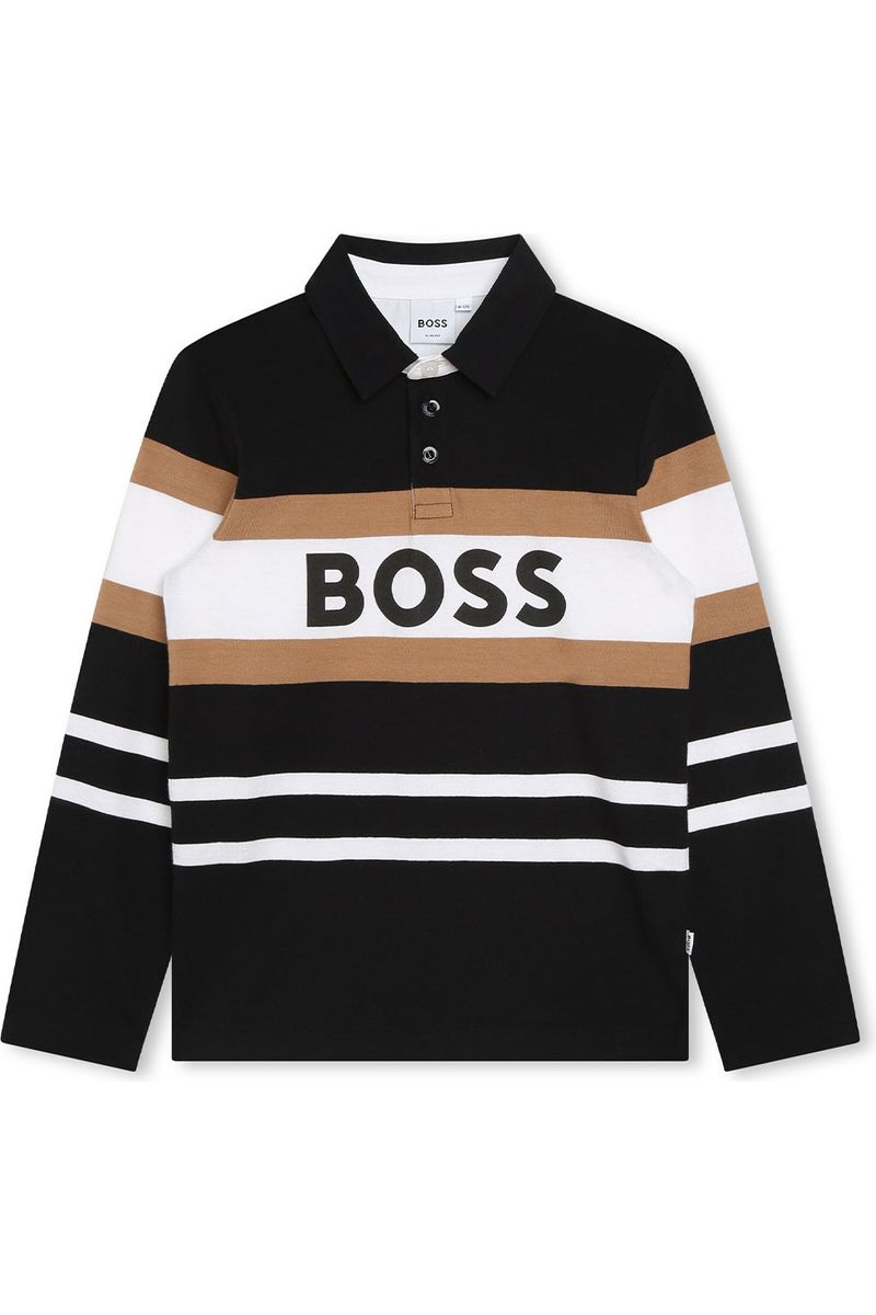 חולצת צווארון BOSS ארוכה פסים לילדים