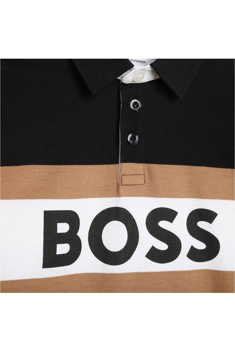 חולצת צווארון BOSS ארוכה פסים לילדים