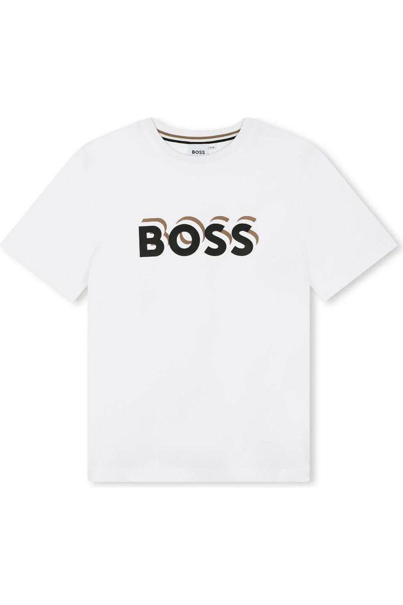 חולצת טי שרט BOSS לוגו מוצלל לילדים
