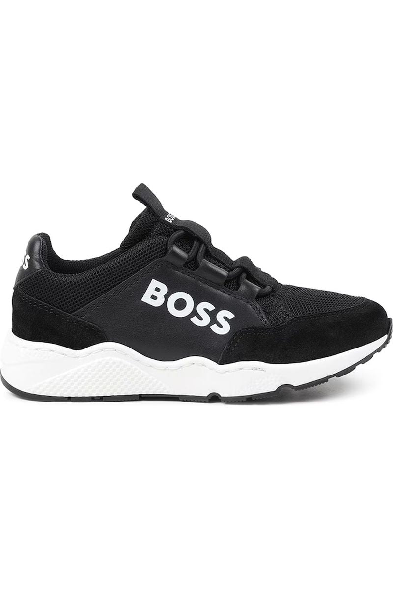 נעלי סליפ און BOSS לוגו בצד לילדים