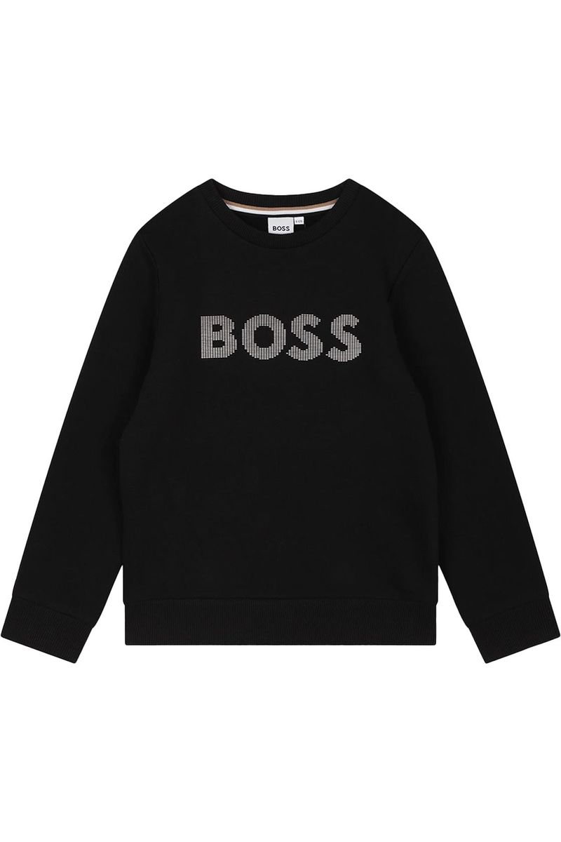 סווטשירט BOSS לוגו מותג באמצע לילדים