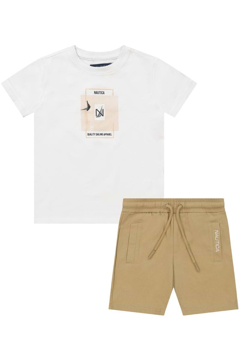 חליפת טריקו NAUTICA ריבוע באמצע לילדים WHITE / 2Y