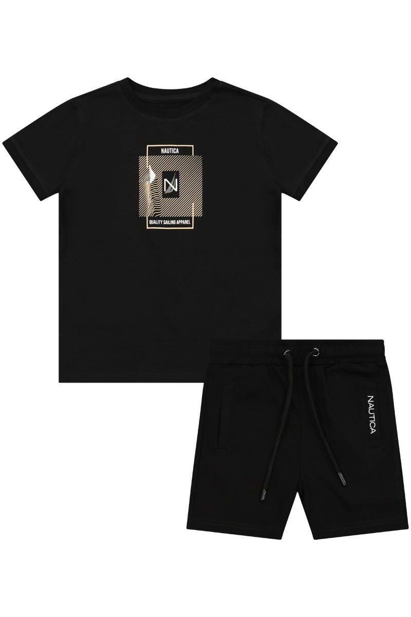חליפת טריקו NAUTICA ריבוע באמצע לילדים BLACK / 2Y